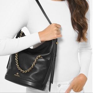 Reese Large Pebbled Leather Shoulder Bag